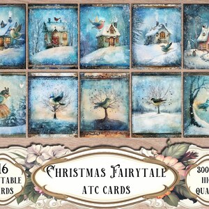 Christmas ATC Cards, Junk Journal Kit, Scrapbooking, Scrapbook Supplies, Card Making, Ephemera, Collage Sheets, ATC Patch, Paper Craft