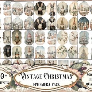 Christmas Ephemera Pack, Junk Journal Kit, Scrapbooking, Scrapbook Supplies, Junk Journal Supplies, Collage Sheets Fussy Cuts, Print and Cut
