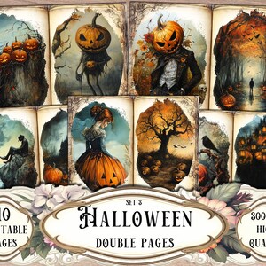 Halloween Junk Journal Kit: Spooky Printable Double Pages (Digital Download)