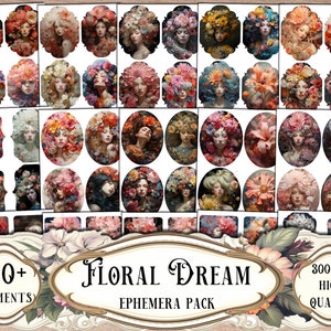 Floral Ephemera Pack: Junk Journal Collage Sheets (Print and Cut)