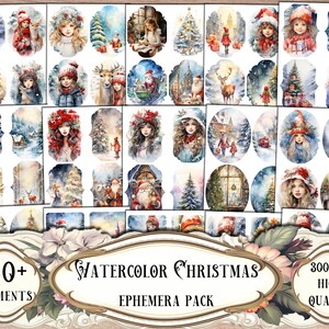 Christmas Ephemera Pack, Junk Journal Kit, Scrapbooking, Scrapbook Supplies, Junk Journal Supplies, Collage Sheets Fussy Cuts, Print and Cut
