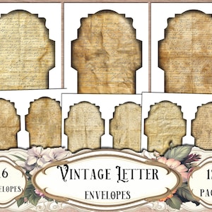 Vintage Lace Envelopes: Printable Junk Journal Supplies (Digital Envelopes)
