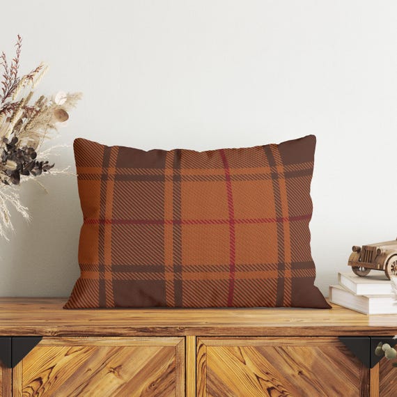 Clan Forbes Tartan Lumbar Pillow Cover - Scottish Plaid Farmhouse Decor