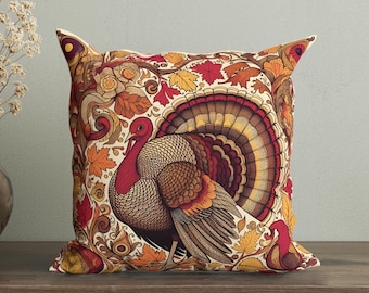 Funda de almohada de pavo de Acción de Gracias, funda de cojín original de Acción de Gracias, cojín decorativo de animales de otoño, cojín decorativo de estilo rústico de otoño