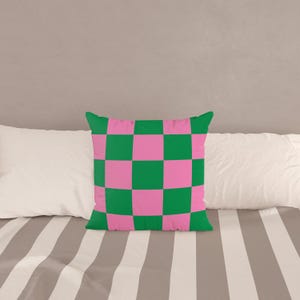 Vibrant Check Pillow Cover, 12 Colorways, Modern Check Throw Pillow, Checkered Pillow, Pop Check Cushion, Checkerboard Pattern Cushion Cover image 8