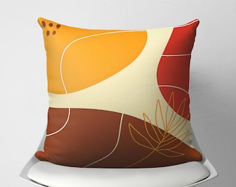 Federa per cuscino decorativo marrone, arancione e giallo, cuscino moderno e vivace per divano, federa decorativa per camera da letto, 14, 16, 18, 20, 24, 26 cm