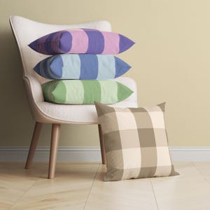 Pastel Checkered Pillow Cover, Modern Decorative Throw Pillow, Checked Cushion Cover, Pastel Checks Pillow Case, Colorful Decor Living Room