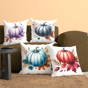 Fall Pillow Cover, Pumpkin Pillow Cover, Fall Decor, Watercolor Pumpkin Pillow Cover, Autumn Decor, Farmhouse Decor, Farmhouse Pillow