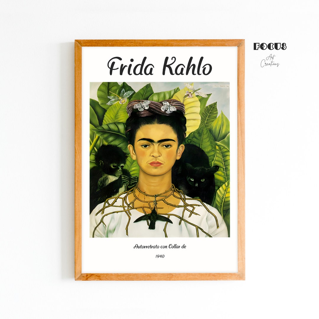 Frida Kahlo Autorretrato Con Collar De 1940 Frida Wall Art - Etsy