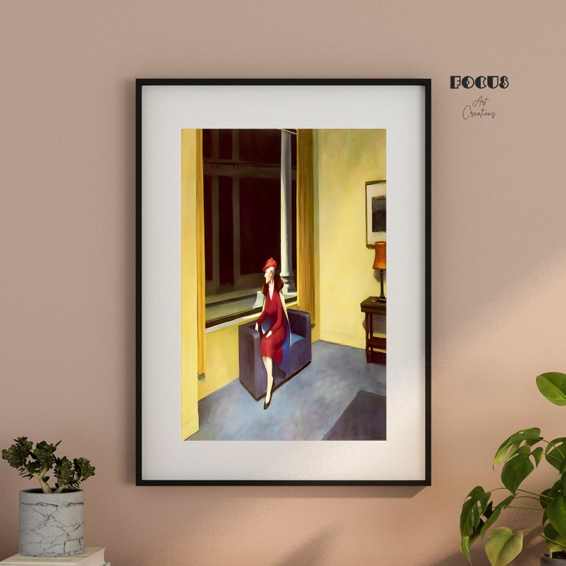 Edward Hopper, Hotel Window, 1955, Hopper Wall Print, Portrait Art