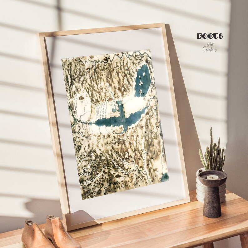 Leonardo Da Vinci, Bird's Eye View of a Landscape, 1502, Da Vinci Print