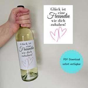 Wijnetiket wijnfles vriendje vriendin cadeau PDF download DIY creatief wijnetiket print jezelf op cadeau vriendin