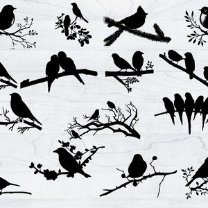 Birds on Branches SVG, Birds Svg, Bird on Tree Svg, Flock of Birds Svg, Tree Branch Svg, Swallows on Branch Svg, Cut Files, Cricut, Png, Svg