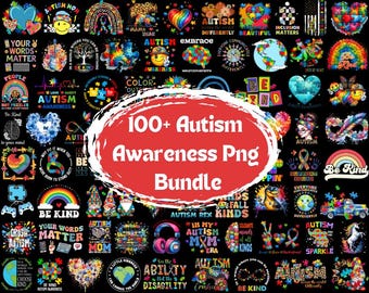 Autism Awareness PNG Bundle: Ribbon & Puzzle Designs (Digital Download)