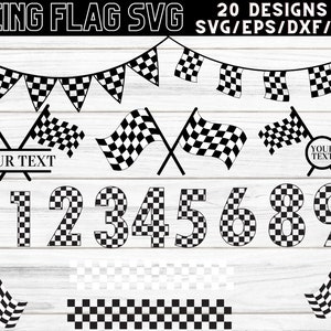 Rennflagge SVG, Startflaggen, Rennen, Zielflagge, Zielflaggen, Checker, Topper, Monogramm, DXF, Schnittdatei, Cricut, Silhouette, Sofortiger Download_