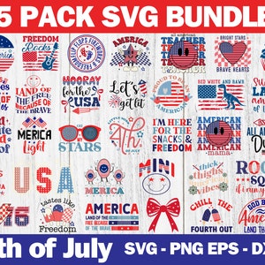 4th of July SVG Bundle, July 4th SVG, Fourth of July svg, America svg, USA Flag svg, Patriotic, Independence Day Shirt, Cut File Cricut