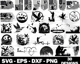 Hunting SVG PNG Bundle, Outdoor Scene Cut Files (Digital Download)