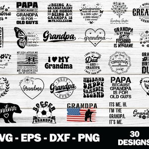 Grandpa Svg Bundle, Grandpa Shirt Designs, grandad svg, Father&#39;s day svg, Grandpa Svg, blessed papa svg Cut File for Cricut and Silhouette