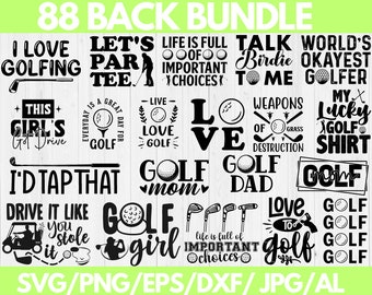 Golf SVG Bundle: Golfer Quotes, Cart, Cricut (88 Files)