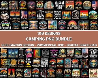 Camping Png Bundle, Camper Graphics, Adventure Files, Nature Lover, Commercial Use