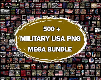 Patriotic PNG Bundle: 500+ American Military Designs (Digital File)