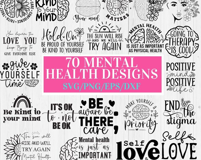 Mental Health Matters SVG Bundle, Be Kind Big Bundle SVG File for ...