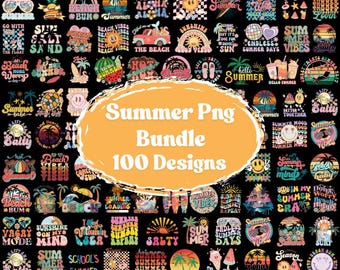 Summer Vibes PNG Bundle: 100+ Trendy Beach Designs (Digital Download)