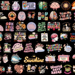 Mentale Gesundheit Png-Bundle, Vintage Png, psychische Gesundheit, motivierende Png, psychische Gesundheit Materie, Blumen Png, Retro Png