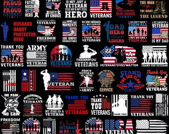 Patriotic Veteran SVG Bundle: 50+ Military Designs (Commercial Use)