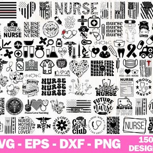 Nurse SVG Bundle: 150 Designs for Cricut, Silhouette (Digital Download)