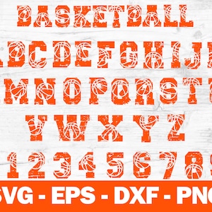 Basketball SVG Font: Letters and Numbers (Digital Download)