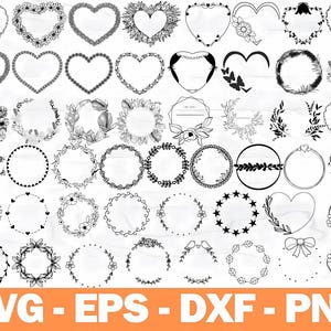 Floral Wreath SVG Bundle,Wedding Wreaths png bundle,floral wreath svg,wreath monogram eps,circle frame,Wedding Floral Frame,vector design