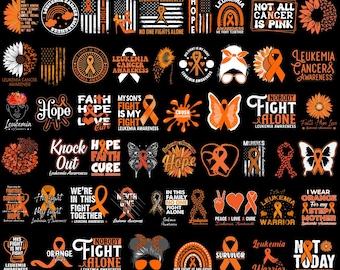 Leukemia Awareness Orange Ribbon SVG Bundle (Digital Files)