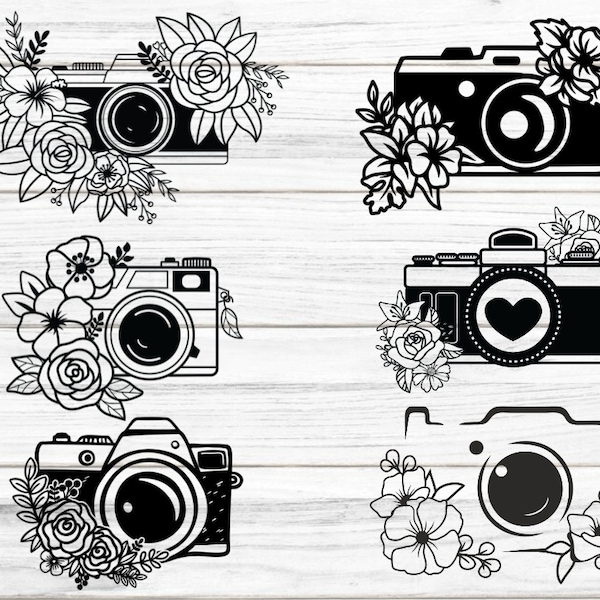 Floral Camera SVG Bundle, Photographer SVG, Photography SVG, Floral, Photo Taking svg, Photographer Shirt svg, Cut Files For Cricut,Png,Eps.