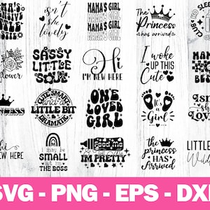 Baby Girl SVG Bundle – Newborn, Little Princess, Toddler, Mom, Welcome Baby Digital Download