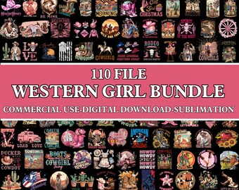 Western PNG Bundle, Cowboy Cowgirl Clipart, Quotes, Shirt Sublimation, Digital Download