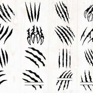 Claw Scratch SVG Bundle: Dino Marks Clipart (Digital Download)