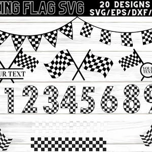 Racing Flagge SVG: Karierte Zahlen, Clipart, Schnittdatei (digitaler Download)