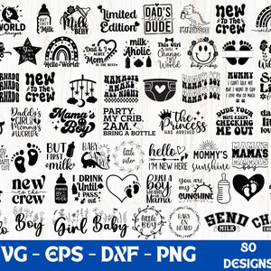 Baby Svg Bundle, Baby Shower Svg, Newborn Svg Bundle, Baby Quote Bundle, Cute Baby Saying Svg, Funny Baby Svg, Baby Boy Girl Svg