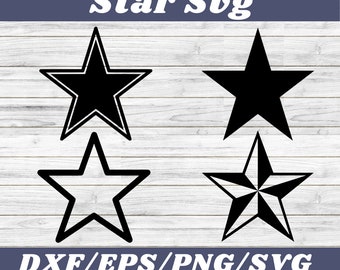 Cowboy Star SVG: Outline Design Cut File (Instant Download)