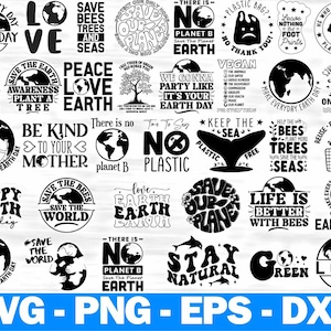 35 Día de la Tierra Svg, Png, Eps, Dxf, Uso comercial, Proteger la Tierra, Medio ambiente svg, Planeta Sng, Salvar nuestro planeta Svg, Archivo de corte Cricut