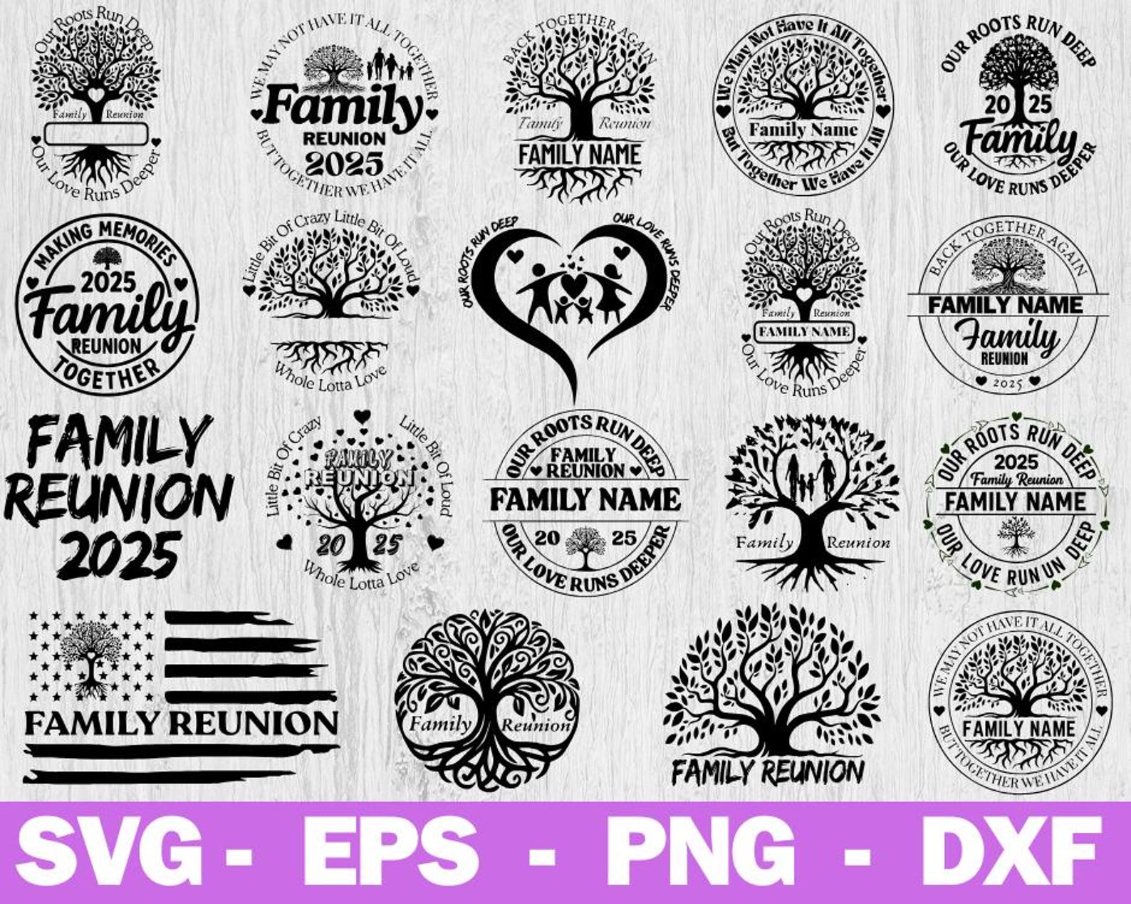 Family Reunion Tree SVG Bundle, DIY Shirts & Tumblers (digital Download ...