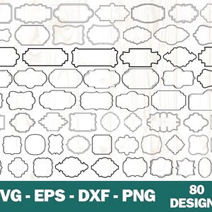 Label Frames Svg bundle, Frame clipart, Label Frame Clipart, Vintage Frames Svg, Banner Svg, Shapes Svg, Cut Files For Cricut, Silhouette