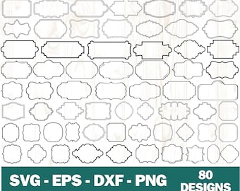 Vintage Label Frames SVG Bundle: Hand-Drawn Banner Clipart (Digital Files)