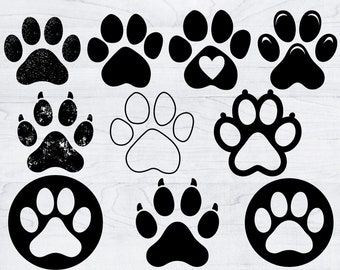 Huella de perro SVG: Clipart de pie de animal (Descarga digital)