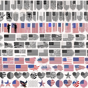 Distressed American Flag SVG Bundle: Grunge USA Vector (Digital Download)