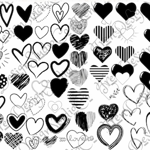 Heart Doodle SVG Bundle: Hand-Drawn Clipart (SVG & PNG)