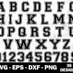 Varsity Font, College Font, Jersey Font Svg, Sports SVG Alphabet, Varsity Letters Svg, Varsity Narrow Font, Cricut, Silhouette, Svg, Png