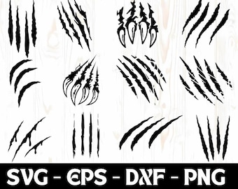 Claw Scratches SVG, Animal Scratch Cut Files (png, eps, dxf)
