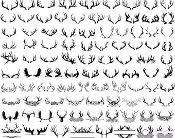 100+ Deer Antler SVG Bundle, Instant Digital Download, PNG, SVG Cut Files
